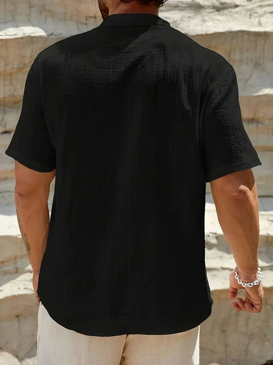 Christian | Elegant Summer Shirt with High Collar