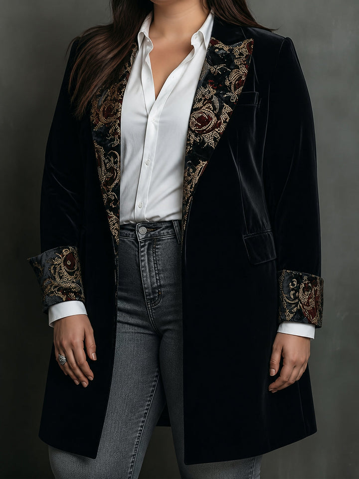 Baroque embroidered blazer front detail
