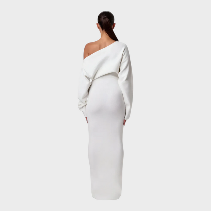 Hillary |Knit Off-Shoulder Maxi