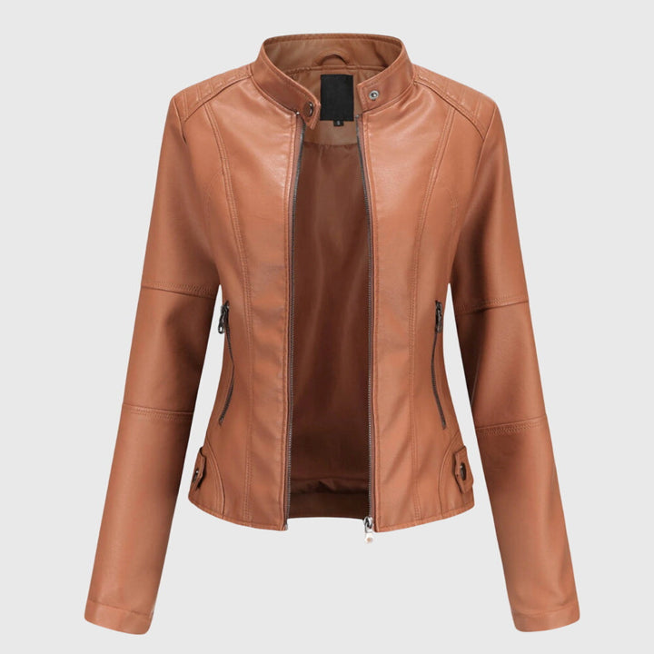 Effortless Leather Jacket for Women with Button Front Collared Oversized Shacket Style