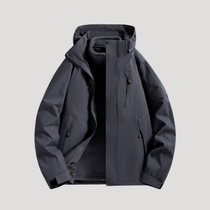 Effortless Waterproof Rain Jacket for Women with Hooded Zip Front Colorblock Relaxed Style
