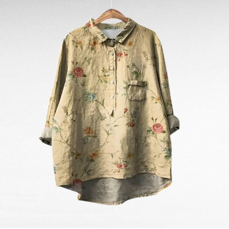 Noémie | Elegant Linen Summer Blouse