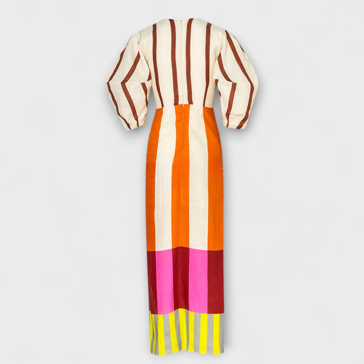 Kaya — Maxi Dress with Cut-out and Puff Sleeves