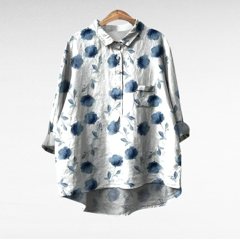 Camille | Elegant Linen Summer Blouse