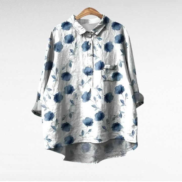 Camille | Elegant Linen Summer Blouse