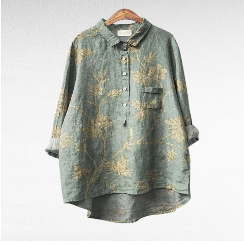 Claire | Elegant Linen Summer Blouse