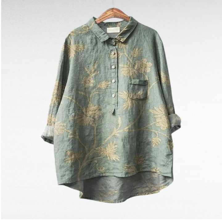 Claire | Elegant Linen Summer Blouse