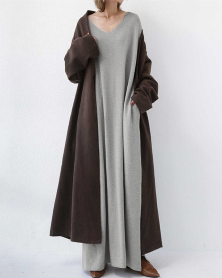Eudora | elegant casual dress with v-neckline