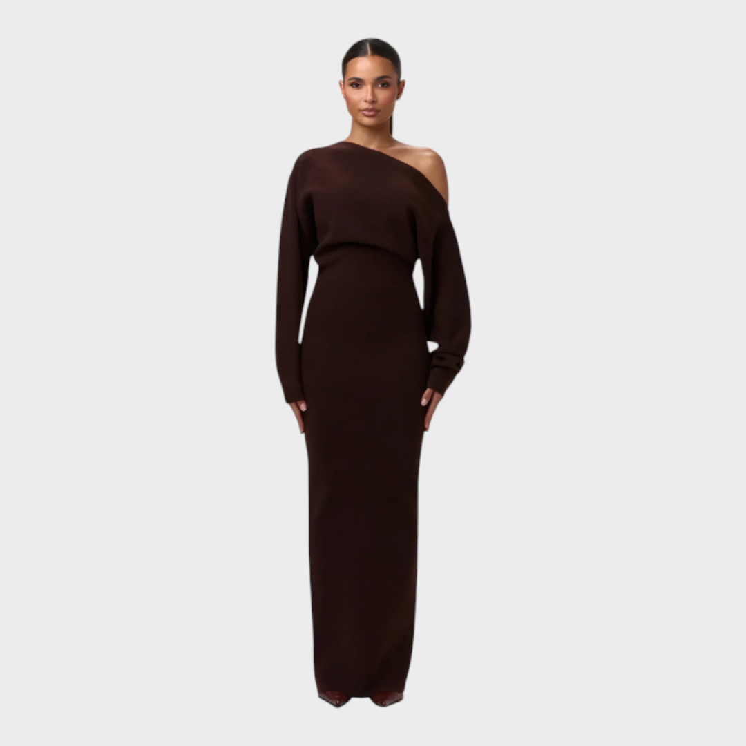 Hillary |Knit Off-Shoulder Maxi