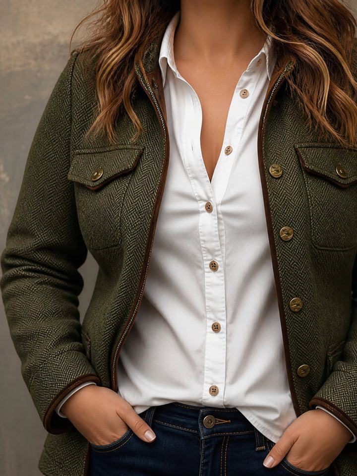 Herringbone blazer side view