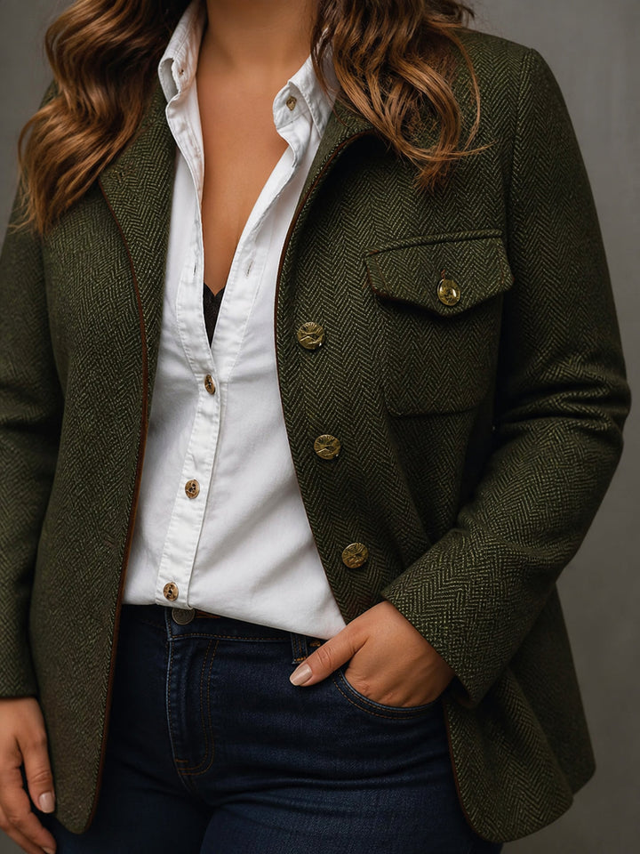 Herringbone blazer back view