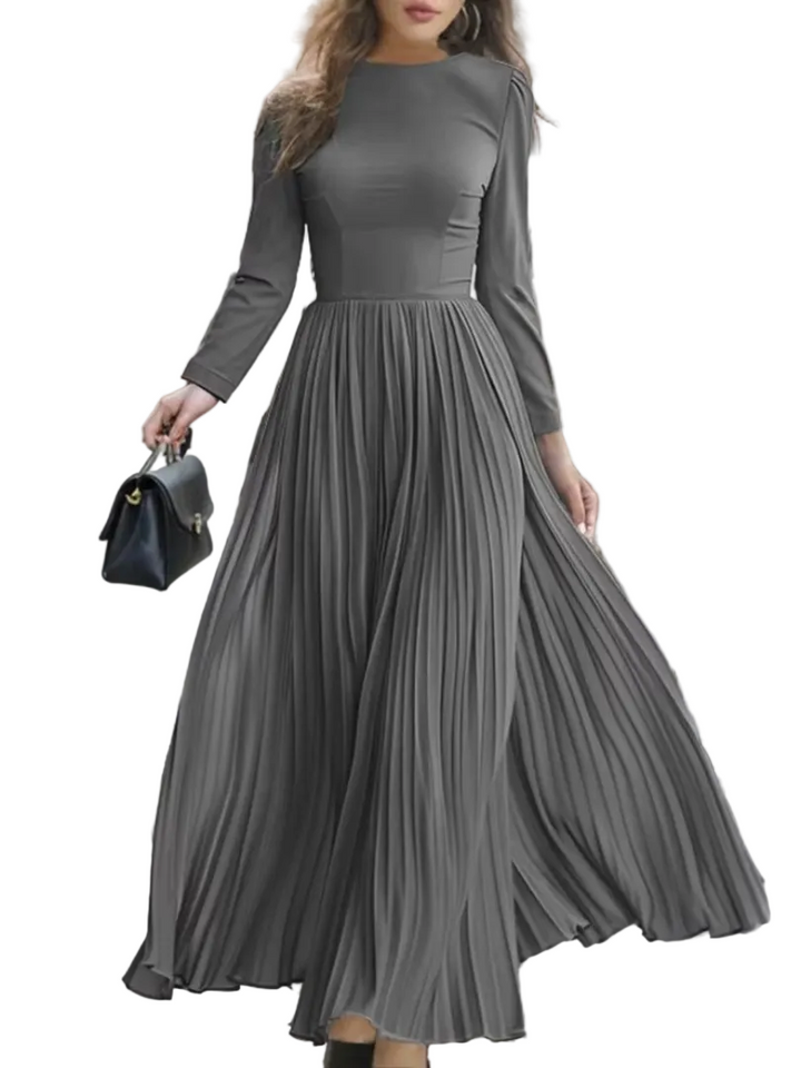Marvee | Long Sleeve  Pleated Maxi Dress