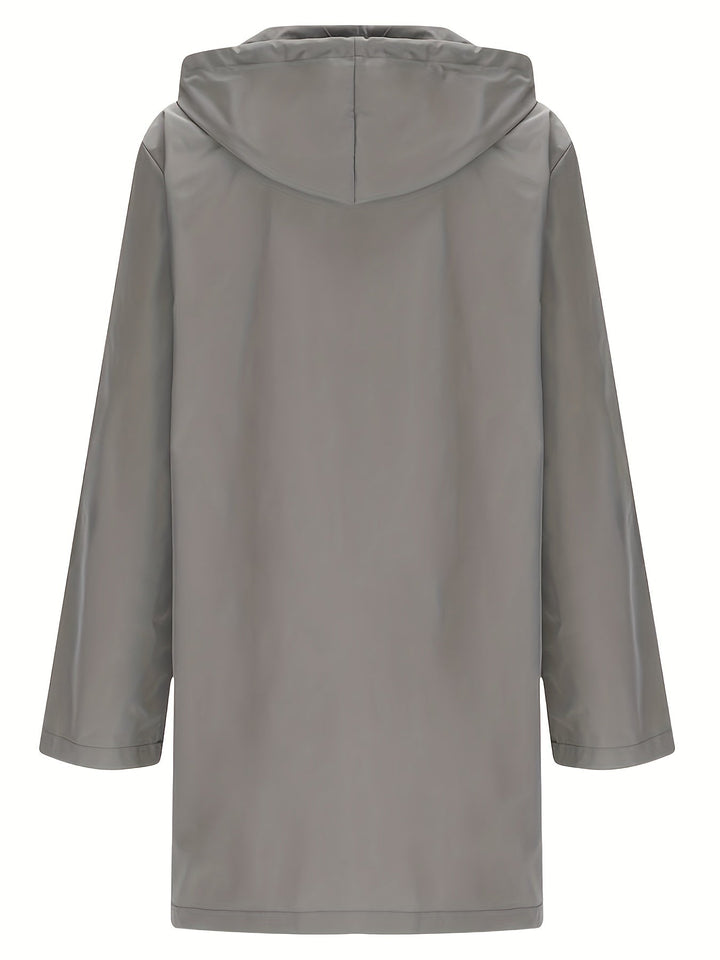 Effortless Trench Coat for Women with Hooded Button Front Longline Pocket Style