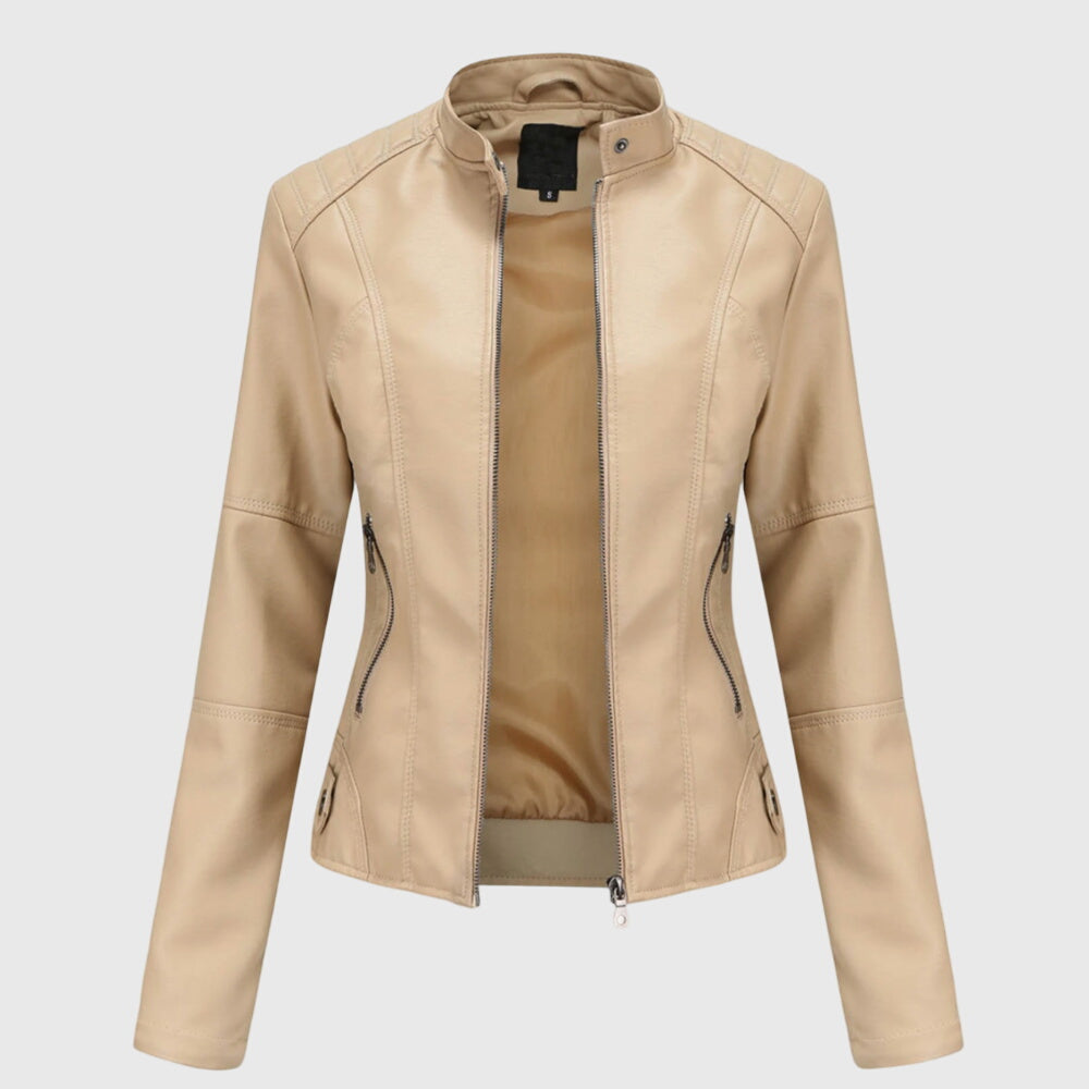 Effortless Leather Jacket for Women with Button Front Collared Oversized Shacket Style
