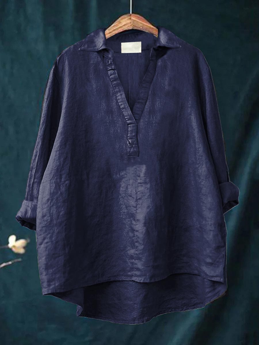 Andrea | Elegant Linen Summer Blouse