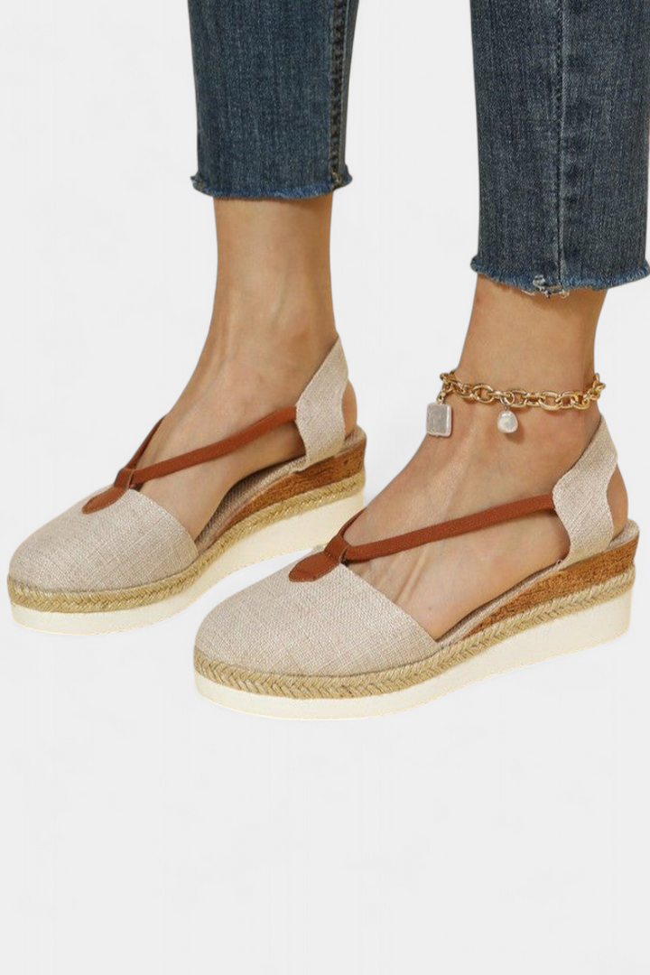 Eunate Sandals with jute effect and natural detail