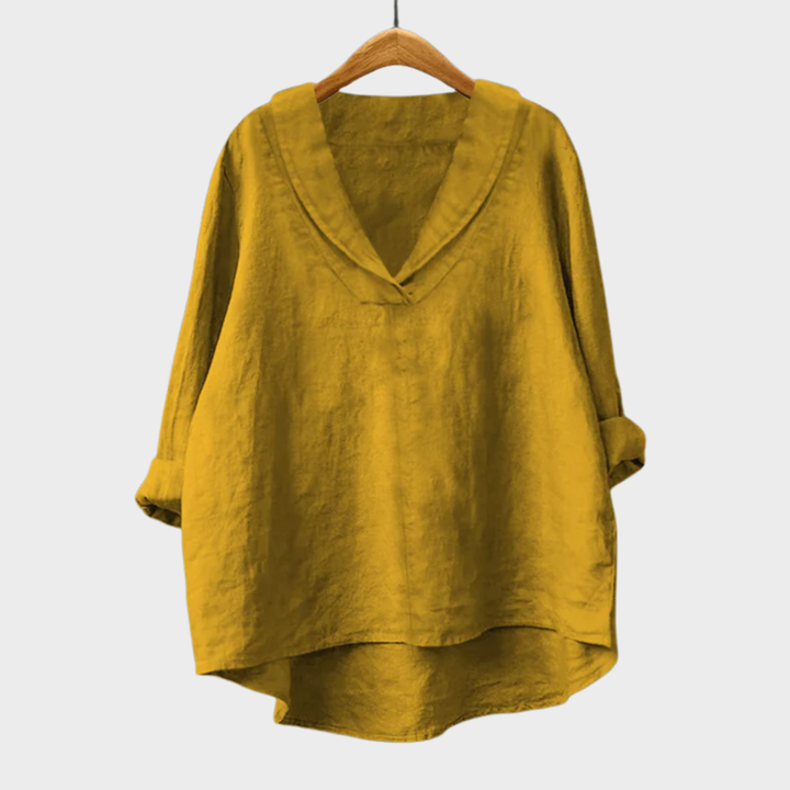 Samantha | Elegant Linen Summer Blouse