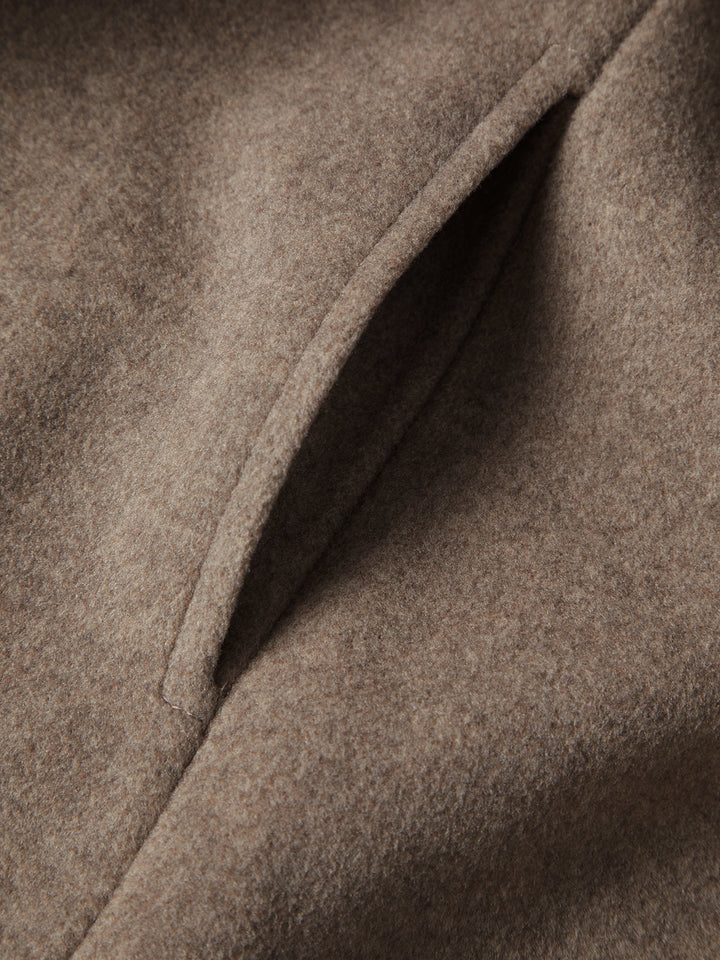 Angelique | Oversized Brushed Long Coat with Belt