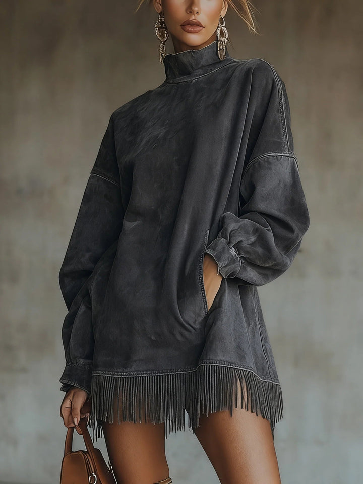 Sheri | comfortable suede dress with tassels