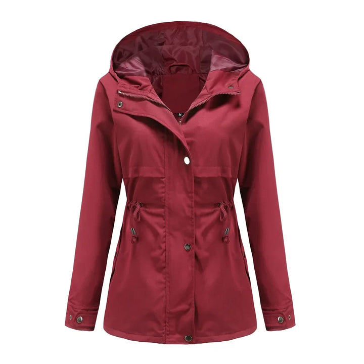 Effortless Anorak Rain Jacket for Women with Hooded Long Sleeve Drawstring Waist Casual Style
