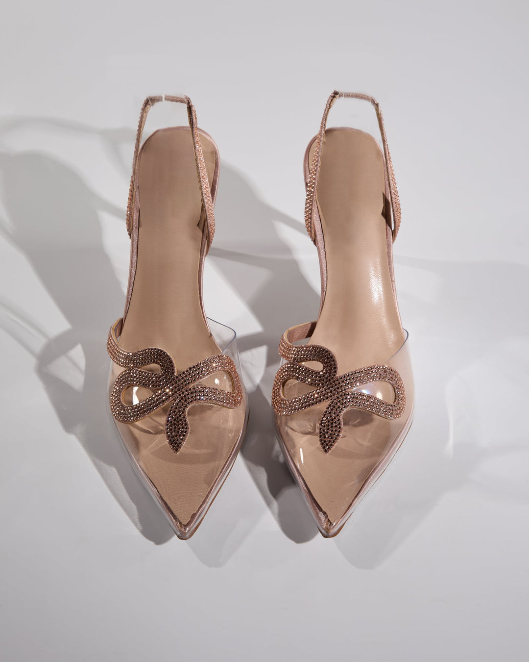 Sarni Snake Rhinestone Slingback Pumps in Champagne