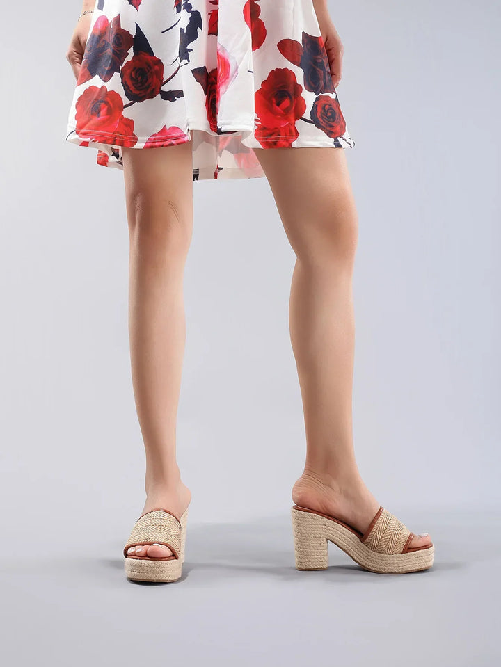 Natural Woven Heels