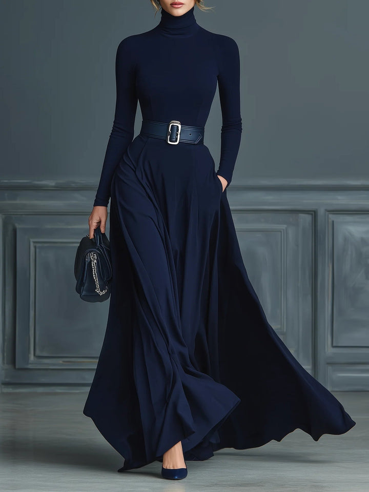 Elora™ | Elegant maxi dress with high neck