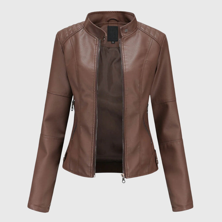 Effortless Leather Jacket for Women with Button Front Collared Oversized Shacket Style