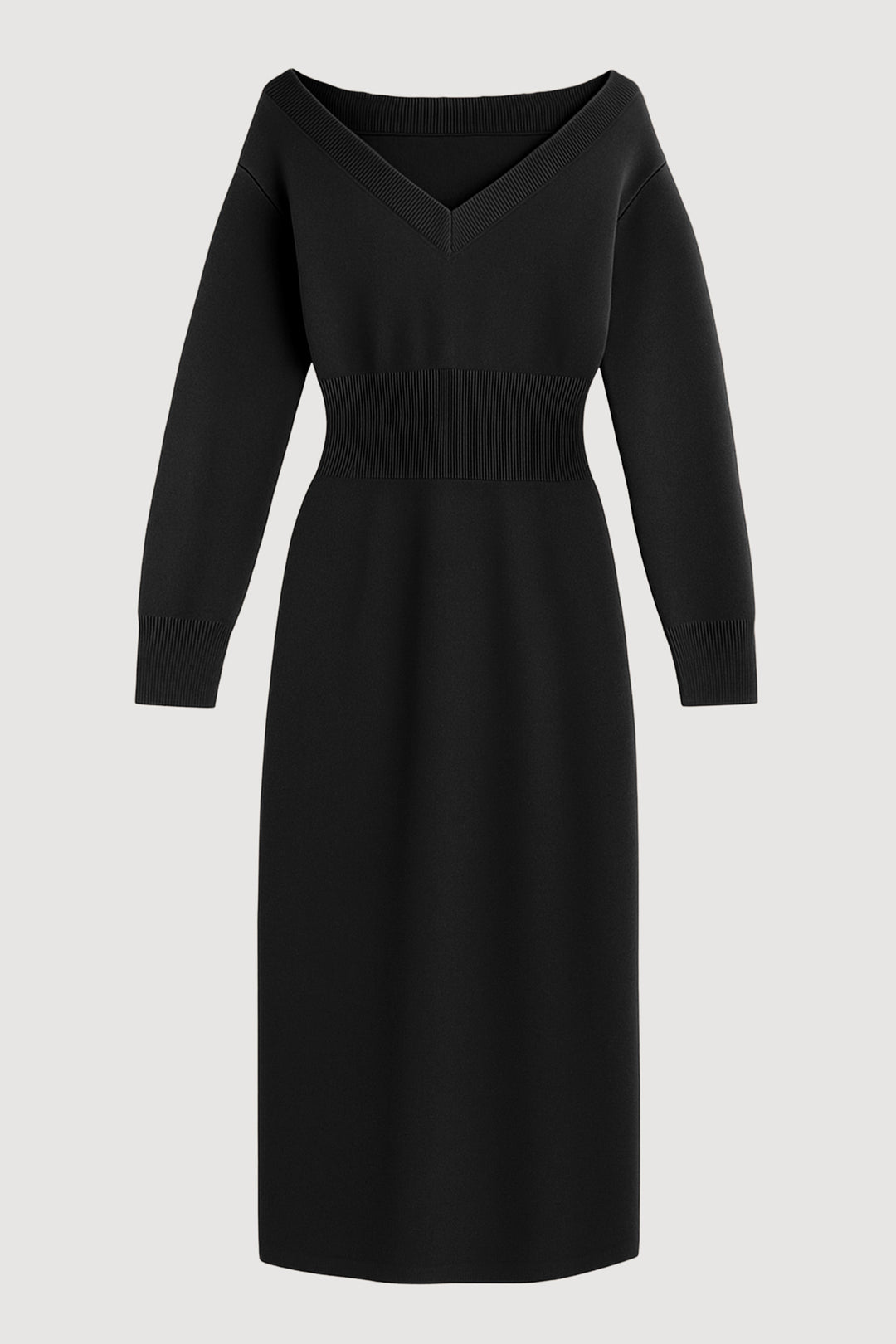 v neck off the shoulder sweater dress Womens Sweater Dress Rib Knit Off The Shoulder V Neck Casual Long Sleeve Slim Fitted Sexy Bodycon Midi Winter Dresses (B, S) at Amazon Women's Clothing store