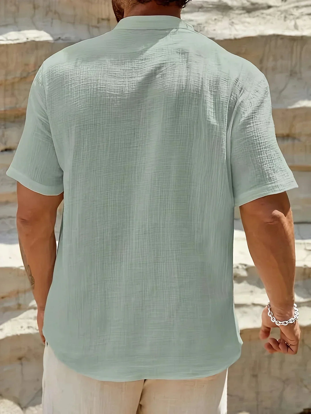 Christian | Elegant Summer Shirt with High Collar
