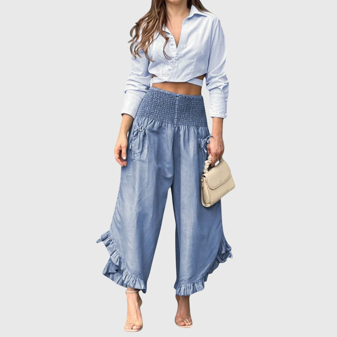 Jaya - Casual Pants with Fashionable Pleats
