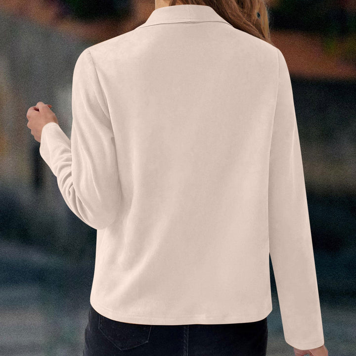 Effortless Draped Open Front Jacket for Women with Waterfall Lapel Long Sleeve Cropped Style