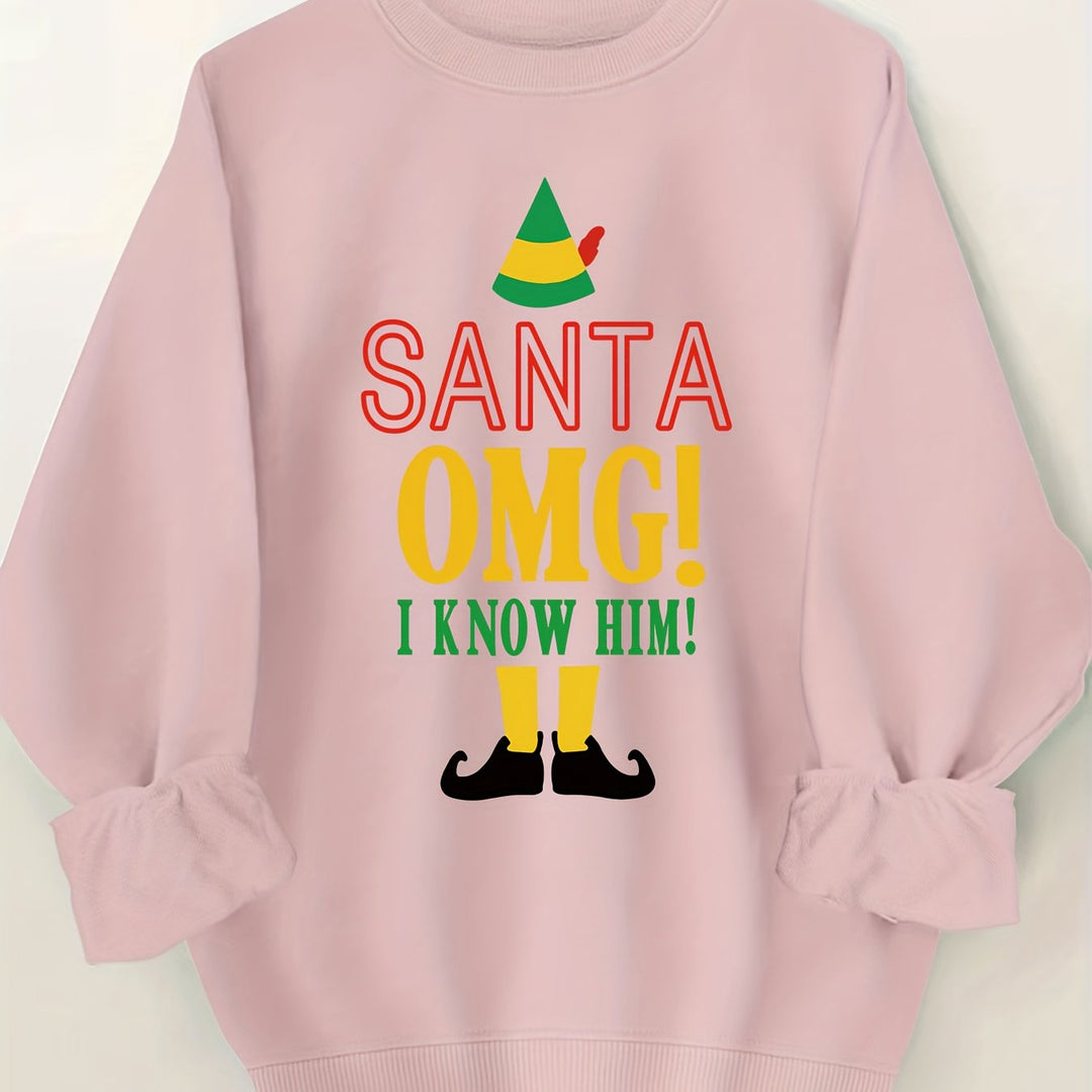 Comfortable Graphic Christmas Tacky Sweater for Women with Crew Neck Long Sleeve Oversized Pullover Style