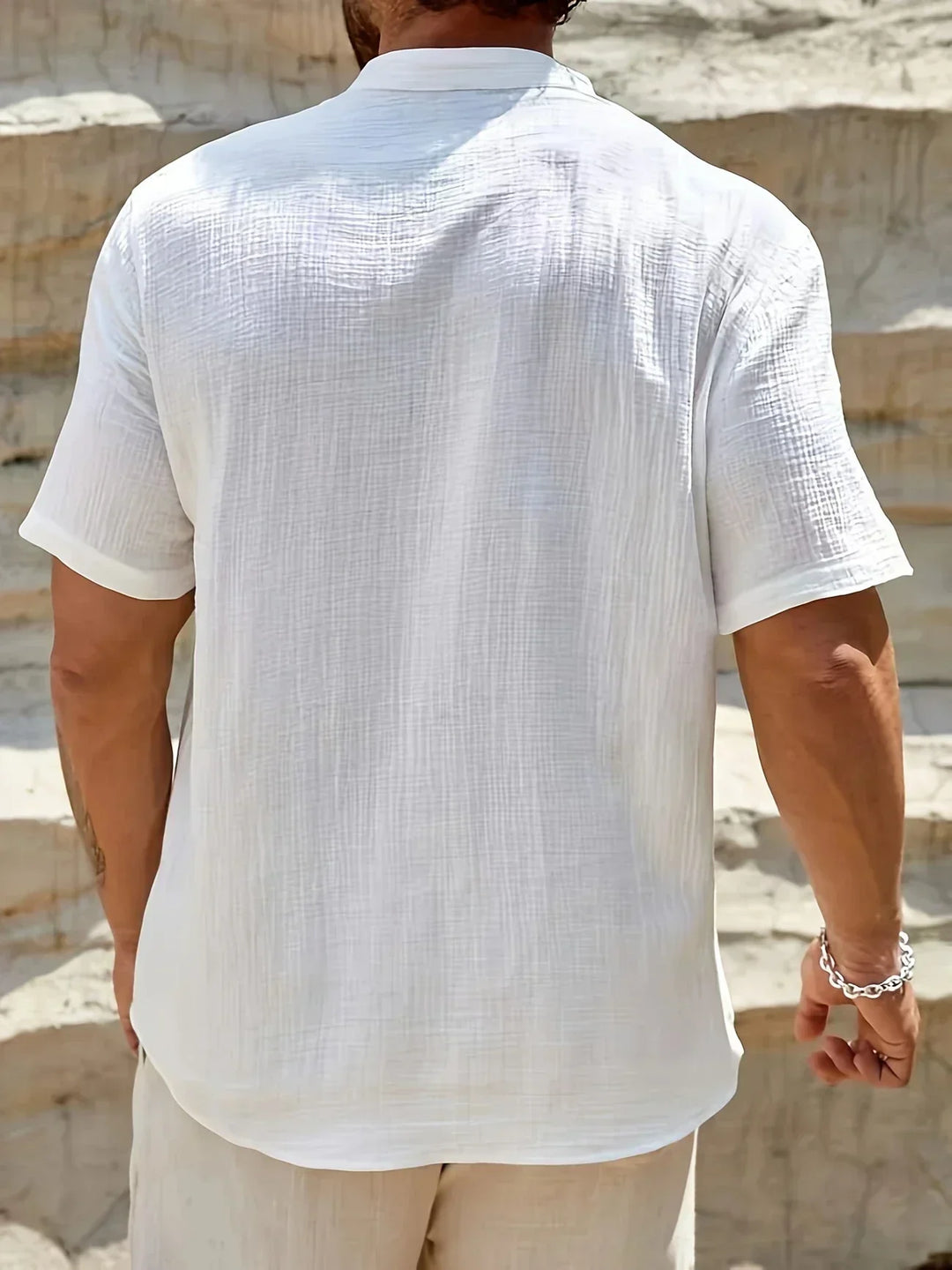 Christian | Elegant Summer Shirt with High Collar