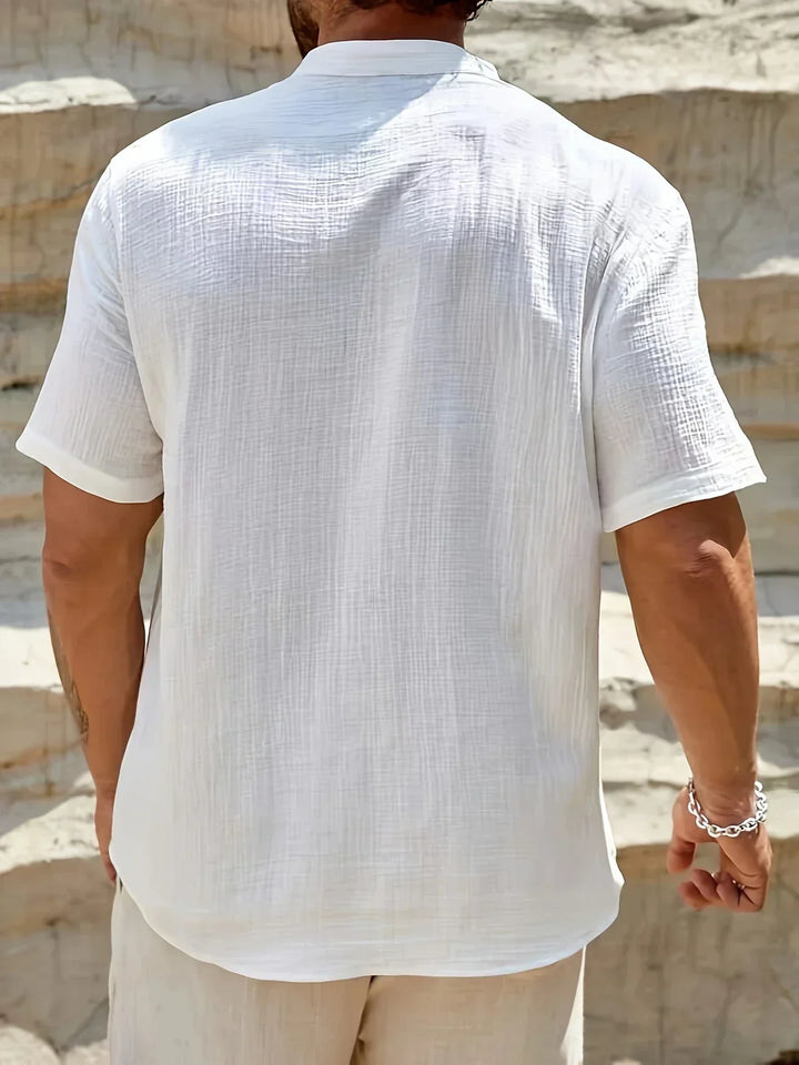 Christian | Elegant Summer Shirt with High Collar