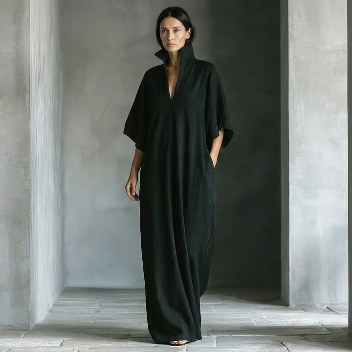 Elegant floor-length maxi dress - front view
