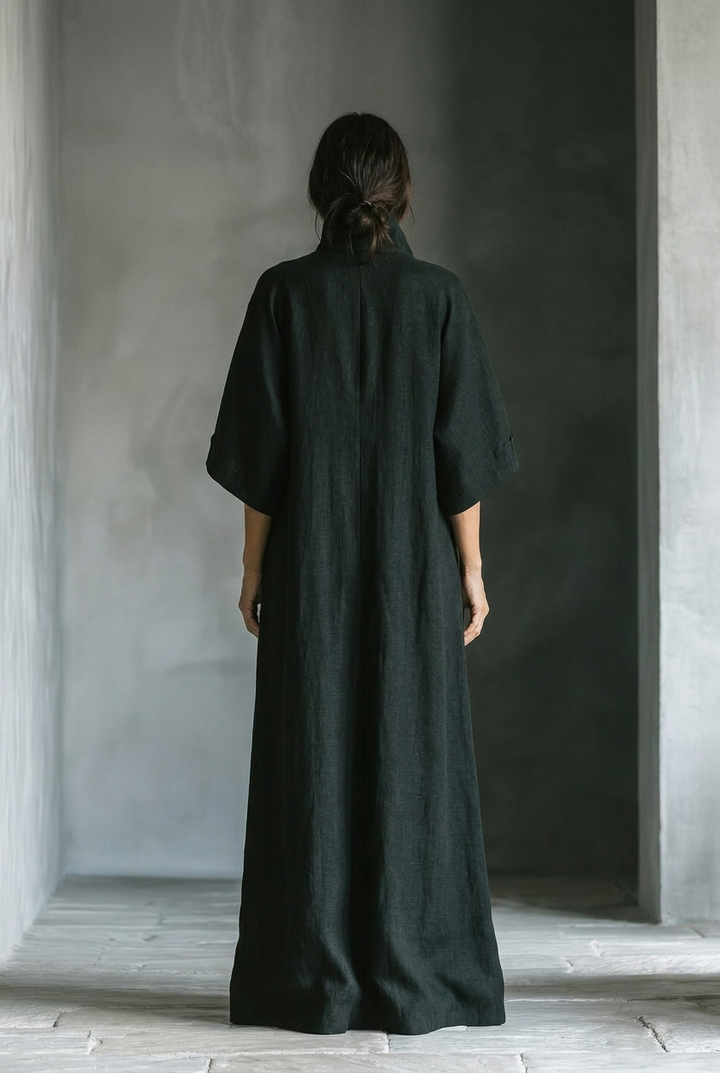 Elegant floor-length maxi dress - back view