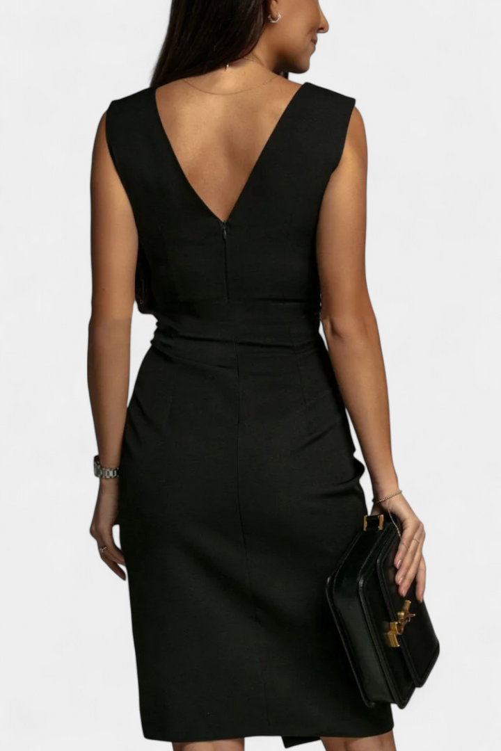 Rosanna Elegant Bodycon Dress with V-Neck and Side Slit