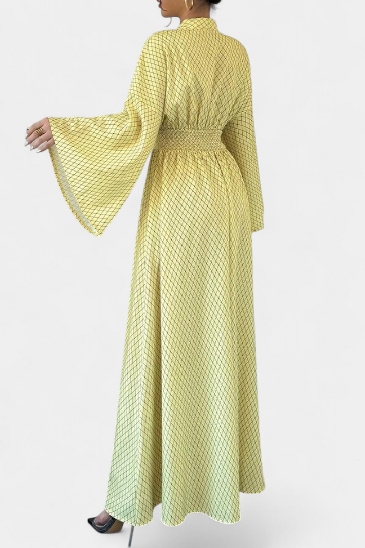 Anelia - Maxi Geometric Dress with V Neckline