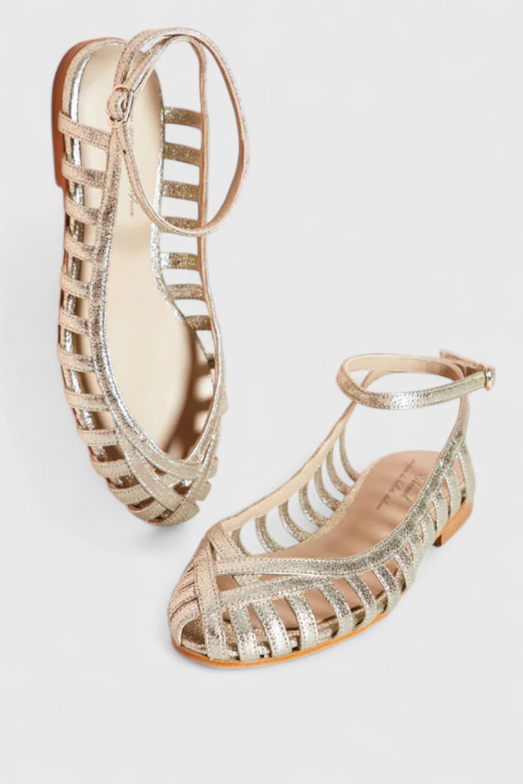 Sofica Sandals with ankle strap silver
