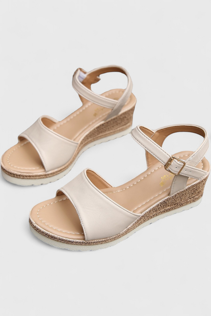 Neus Platform Sandals with Braided Sole and Open Toe