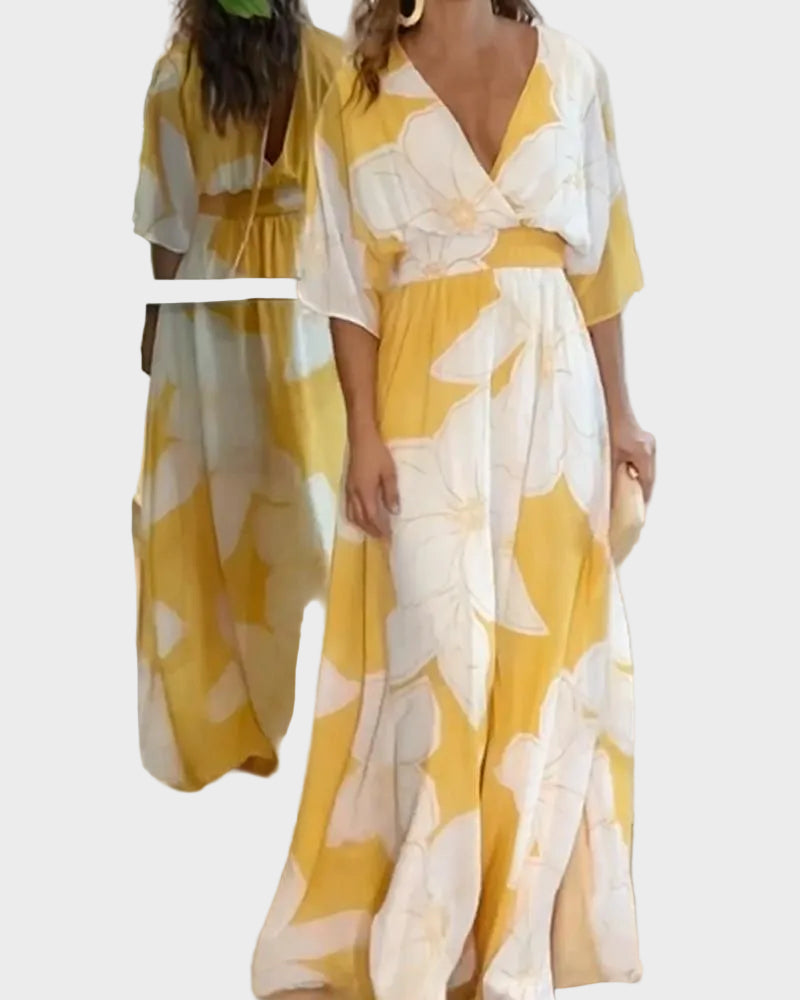 Daisy | Elegant Floral Midi Dress with Harmony Design