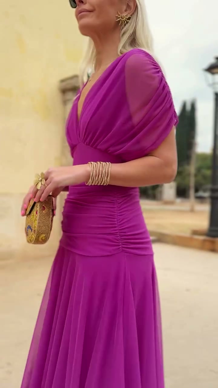Fiona | Elegant Fuchsia Dress