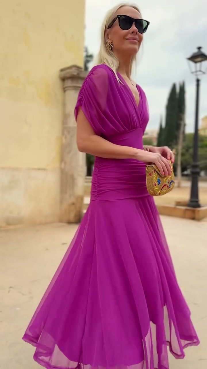 Fiona | Elegant Fuchsia Dress