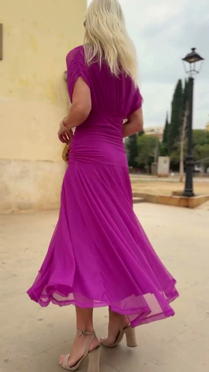 Fiona | Elegant Fuchsia Dress