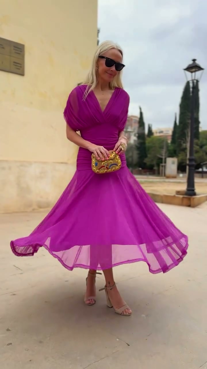 Fiona | Elegant Fuchsia Dress