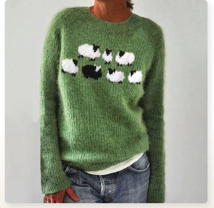 Effortless Sweaters for Women with Retro Striped Relaxed Fit Boat Neckline