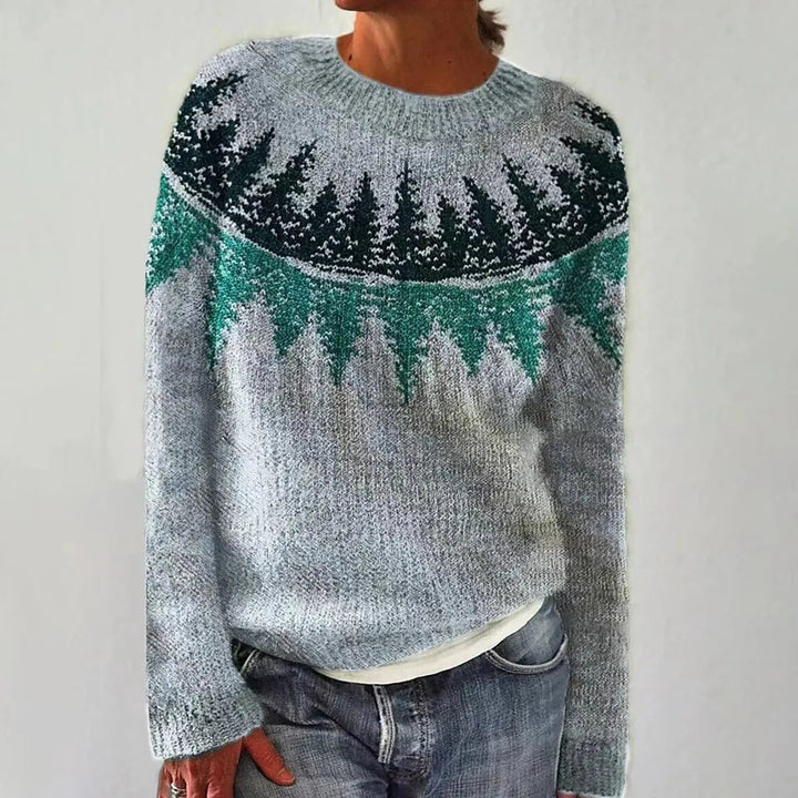 Effortless Sweaters for Women with Retro Striped Relaxed Fit Boat Neckline