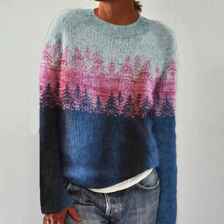 Effortless Sweaters for Women with Retro Striped Relaxed Fit Boat Neckline